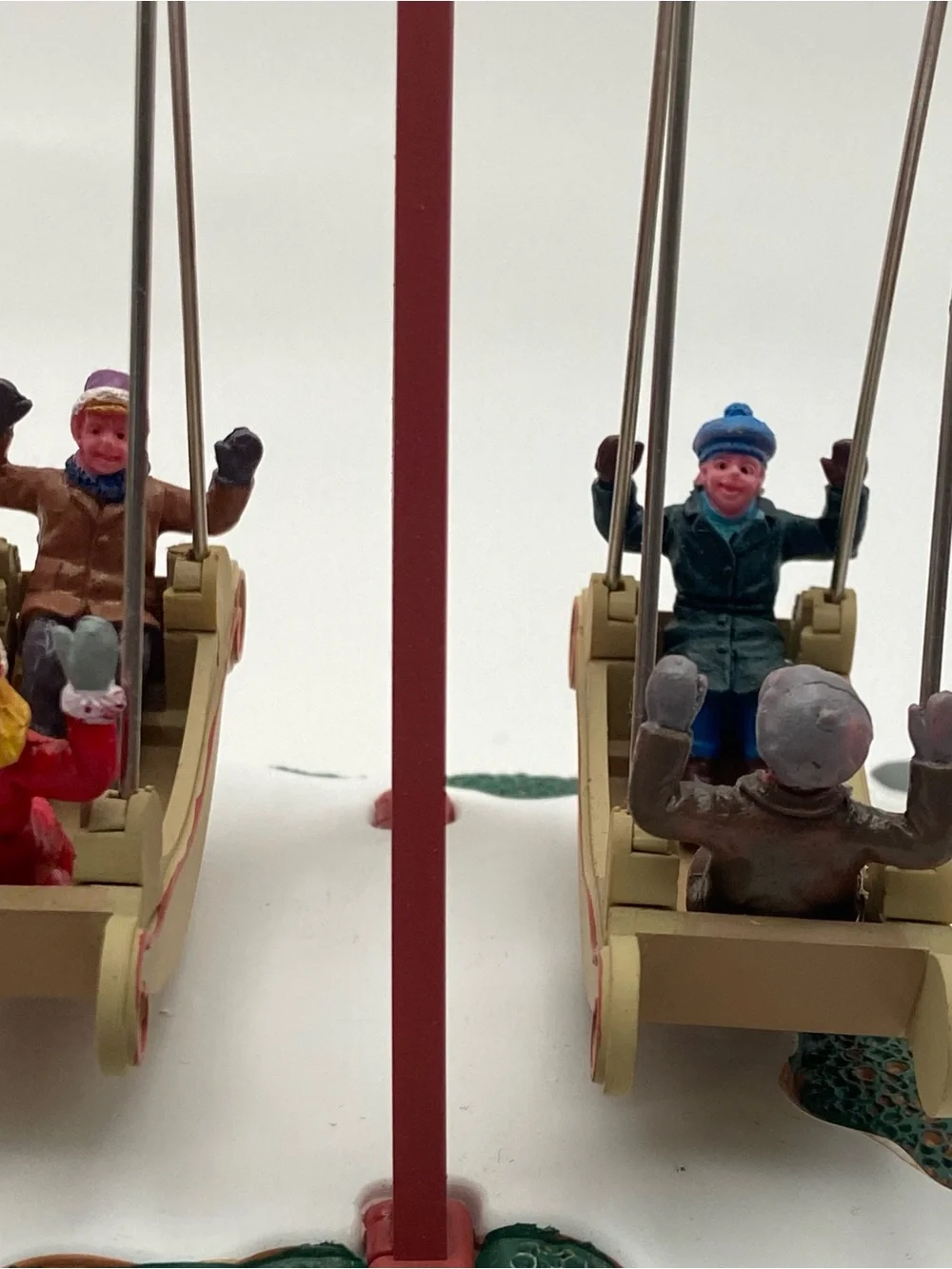 Lemax Village Park Swing Boats Holiday Village Accent - For Parts, Not Working